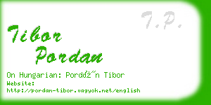 tibor pordan business card